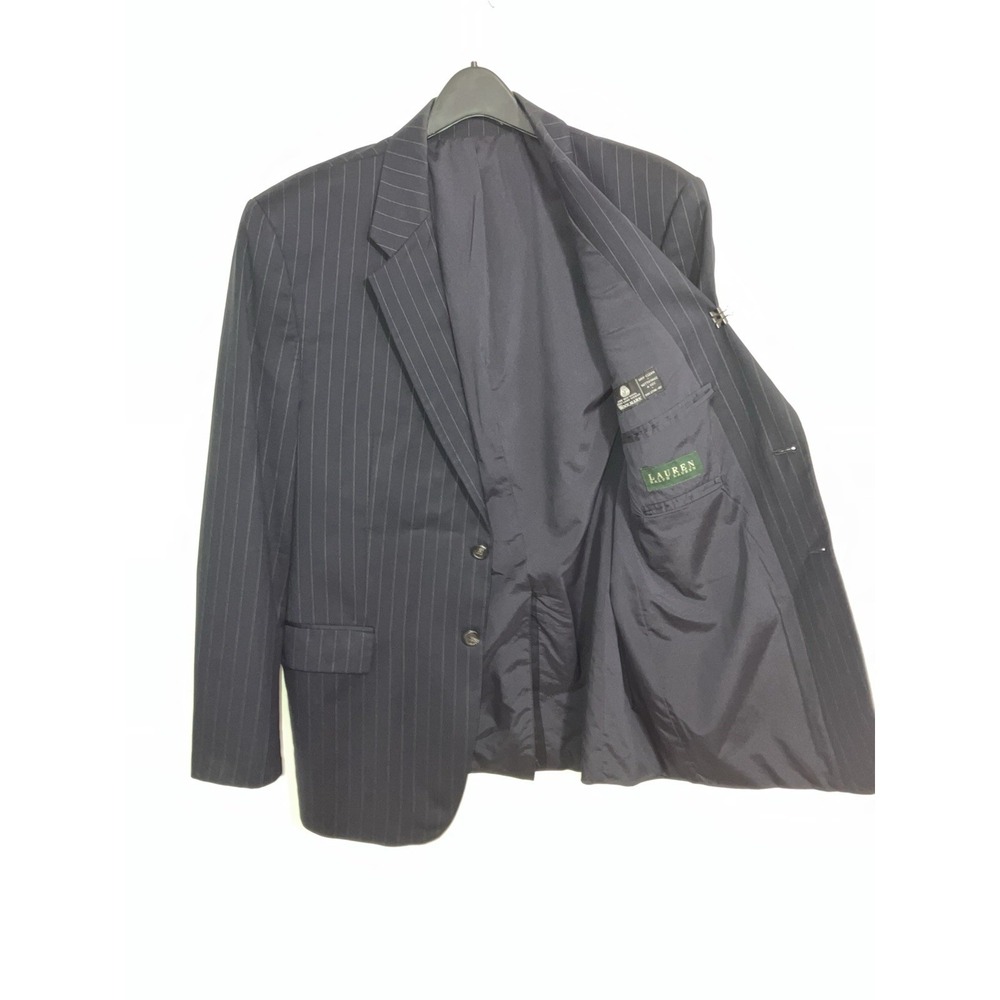Lauren Ralph Lauren Mens‎ Blazer 44R Navy Striped Sport Coat Jacket Classic